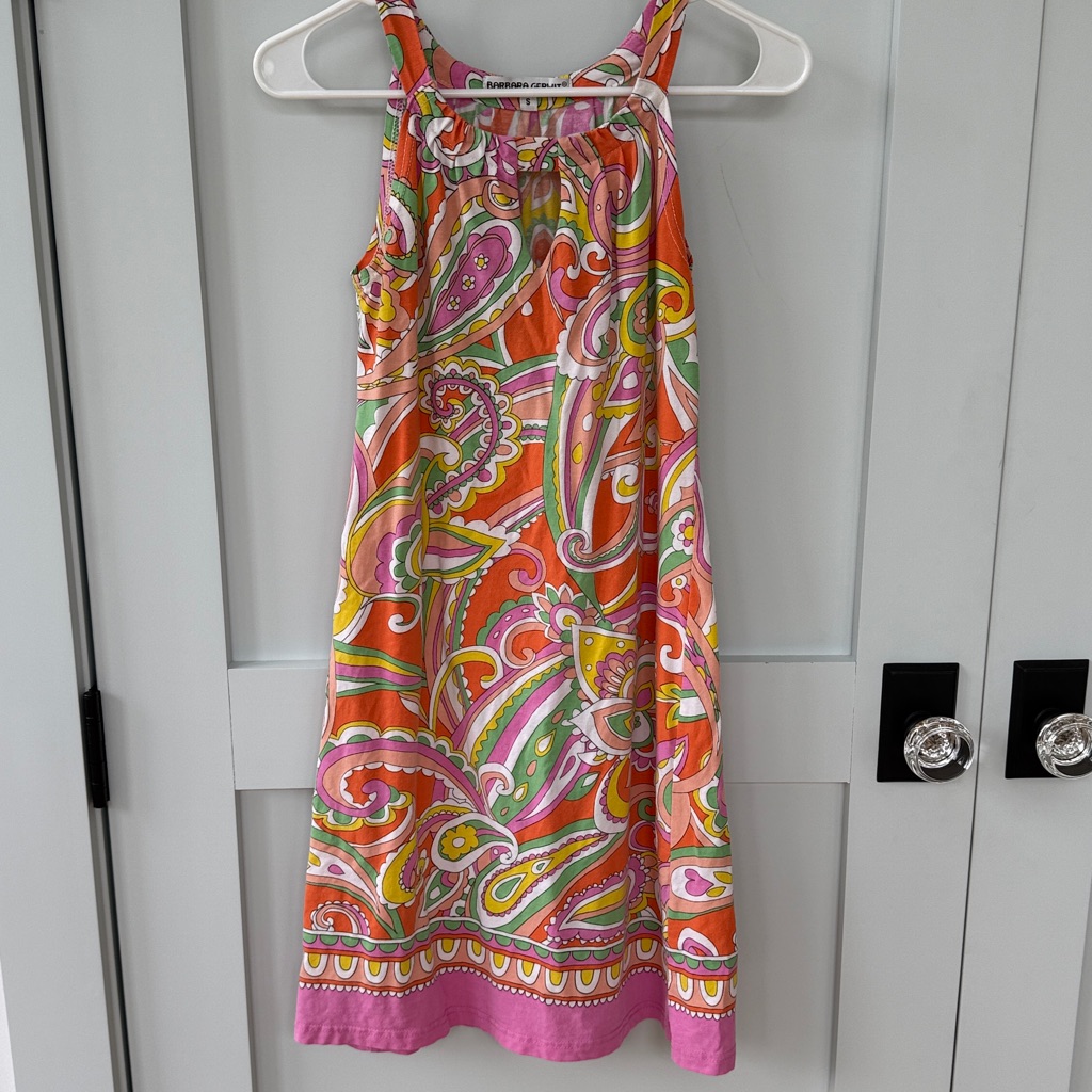 Barbara Gerwit Vibrant Multicolor Keyhole Dress Small